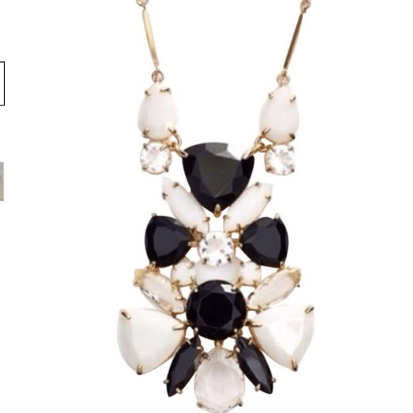 Kate Spade black cream Twinkle Lights long Statement Pendant Necklace nwot - Picture 4 of 9